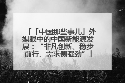 「中国那些事儿」外媒眼中的中国新能源发展：“非凡创新、稳步前行、需求侧强劲”
