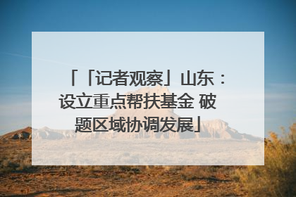 「记者观察」山东：设立重点帮扶基金 破题区域协调发展