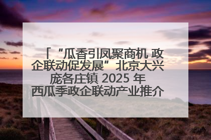 “瓜香引凤聚商机 政企联动促发展”北京大兴庞各庄镇 2025 年西瓜季政企联动产业推介活动圆满举行