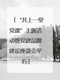 “共上一堂党课”主题活动暨党建品牌建设座谈会举行