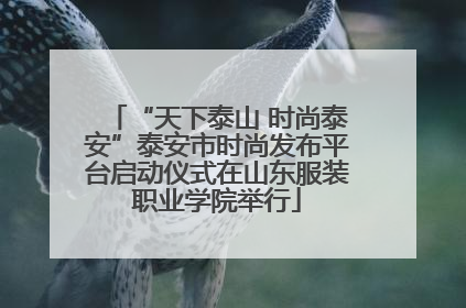 “天下泰山 时尚泰安”泰安市时尚发布平台启动仪式在山东服装职业学院举行