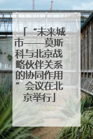 “未来城市——莫斯科与北京战略伙伴关系的协同作用”会议在北京举行