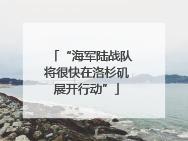 “海军陆战队将很快在洛杉矶展开行动”