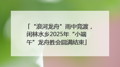 “浪河龙舟”雨中竞渡，闲林水乡2025年“小端午”龙舟胜会圆满结束