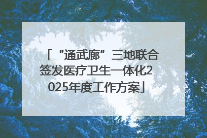 “通武廊”三地联合签发医疗卫生一体化2025年度工作方案