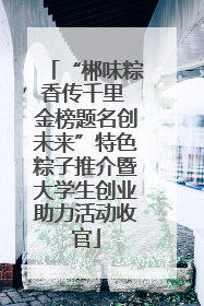 “郴味粽香传千里 金榜题名创未来”特色粽子推介暨大学生创业助力活动收官