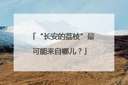 “长安的荔枝”最可能来自哪儿？