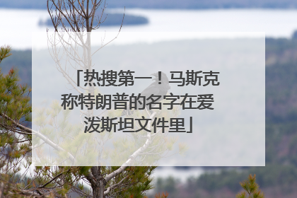 热搜第一！马斯克称特朗普的名字在爱泼斯坦文件里