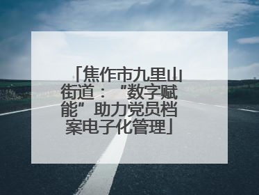 焦作市九里山街道：“数字赋能”助力党员档案电子化管理