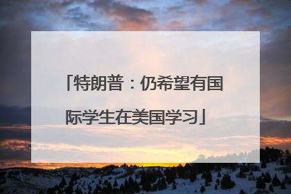 特朗普：仍希望有国际学生在美国学习