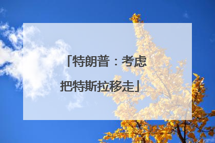 特朗普：考虑把特斯拉移走