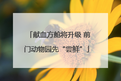 献血方舱将升级 前门动物园先“尝鲜”