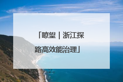 瞭望｜浙江探路高效能治理