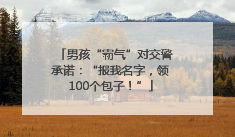 男孩“霸气”对交警承诺：“报我名字，领100个包子！”
