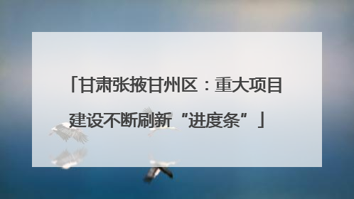 甘肃张掖甘州区：重大项目建设不断刷新“进度条”