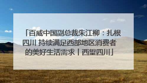 百威中国副总裁朱江柳：扎根四川 持续满足西部地区消费者的美好生活需求丨西望四川