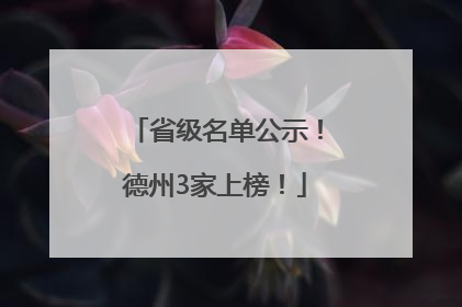 省级名单公示！德州3家上榜！