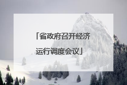 省政府召开经济运行调度会议