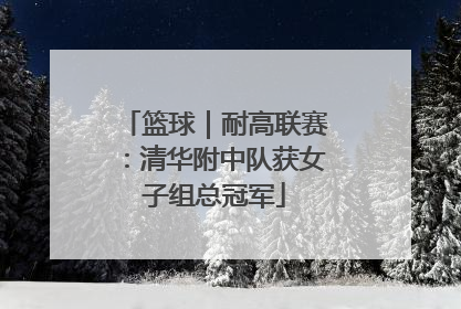 篮球｜耐高联赛：清华附中队获女子组总冠军