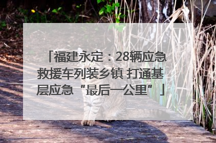 福建永定：28辆应急救援车列装乡镇 打通基层应急“最后一公里”