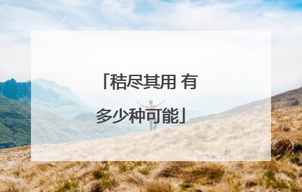 秸尽其用 有多少种可能