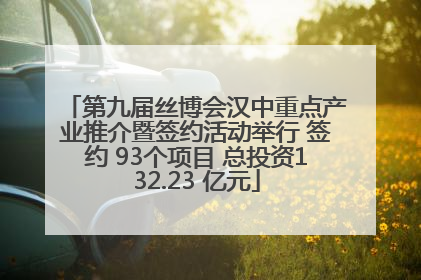 第九届丝博会汉中重点产业推介暨签约活动举行 签约 93个项目 总投资132.23 亿元
