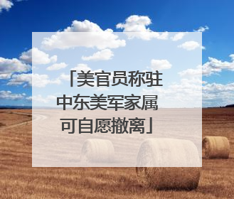 美官员称驻中东美军家属可自愿撤离