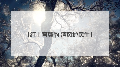 红土育廉韵 清风护民生
