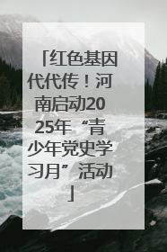 红色基因代代传！河南启动2025年“青少年党史学习月”活动
