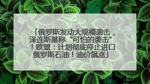 俄罗斯发动大规模袭击，泽连斯基称“可怕的袭击”！欧盟：计划彻底停止进口俄罗斯石油！油价飙涨