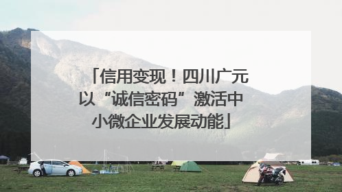 信用变现！四川广元以“诚信密码”激活中小微企业发展动能