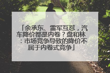 余承东、雷军互怼，汽车降价都是内卷？盘和林：市场竞争导致的降价不属于内卷式竞争