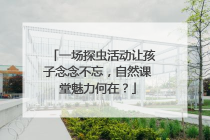 一场探虫活动让孩子念念不忘，自然课堂魅力何在？