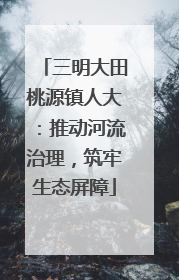 三明大田桃源镇人大：推动河流治理，筑牢生态屏障