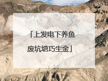 上发电下养鱼 废坑塘巧生金