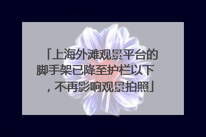 上海外滩观景平台的脚手架已降至护栏以下，不再影响观景拍照
