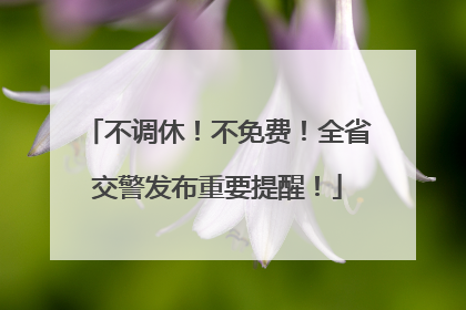 不调休！不免费！全省交警发布重要提醒！