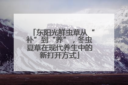 东阳光鲜虫草从“补”到“养”，冬虫夏草在现代养生中的新打开方式