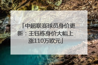中超联赛球员身价更新：王钰栋身价大幅上涨110万欧元