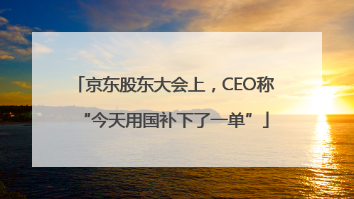 京东股东大会上，CEO称“今天用国补下了一单”