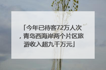 今年已待客72万人次，青岛西海岸两个片区旅游收入超九千万元