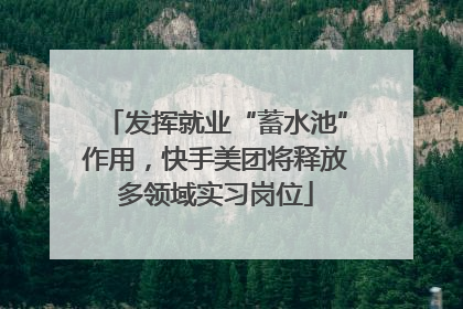发挥就业“蓄水池”作用，快手美团将释放多领域实习岗位