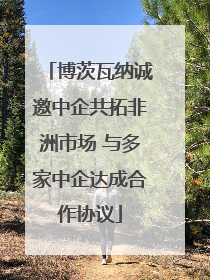 博茨瓦纳诚邀中企共拓非洲市场 与多家中企达成合作协议