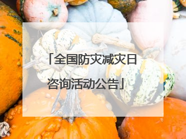 全国防灾减灾日咨询活动公告