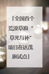 全国首个荒漠草原“草光互补”项目在达茂旗试点