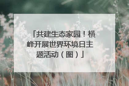 共建生态家园！横峰开展世界环境日主题活动（图）