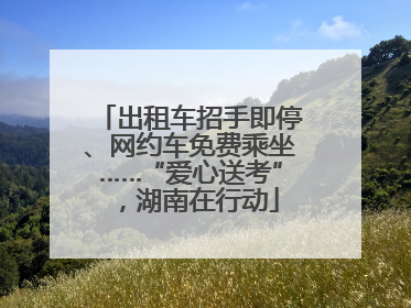 出租车招手即停、网约车免费乘坐……“爱心送考”，湖南在行动