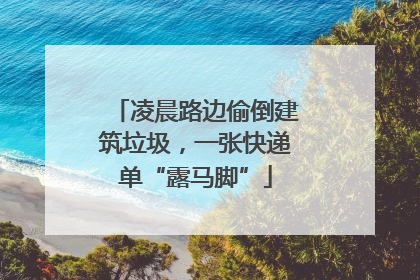 凌晨路边偷倒建筑垃圾，一张快递单“露马脚”