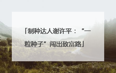 制种达人谢许平：“一粒种子”闯出致富路