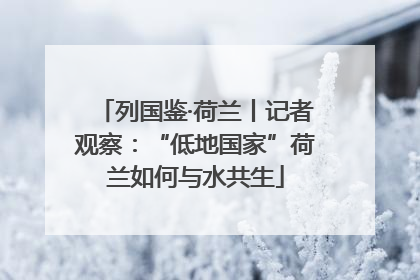 列国鉴·荷兰丨记者观察：“低地国家”荷兰如何与水共生